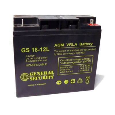Аккумуляторная батарея GS 18-12 - Универсал-Системы Безопасности, нижний тагил, видеонаблюдение, установка видеонаблюдения,СКУД, система контроля доступом